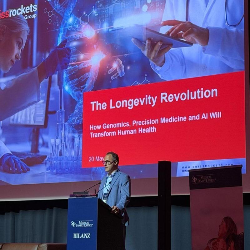 Swiss Rockets CEO presenting The Longevity Revolution