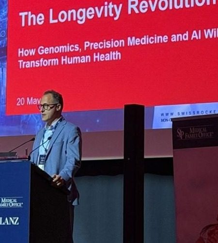 Swiss Rockets CEO presenting The Longevity Revolution