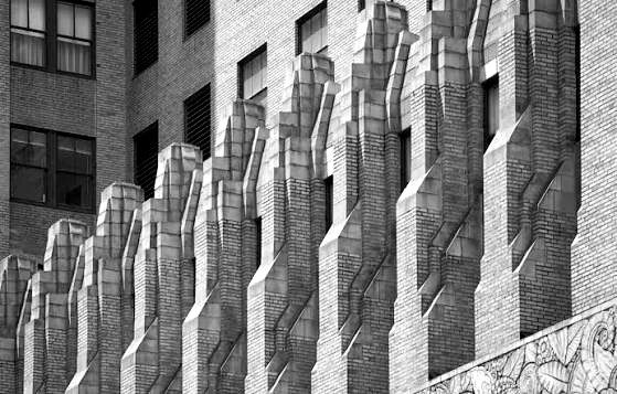 Stepped brick buttresses on the Chanin Building